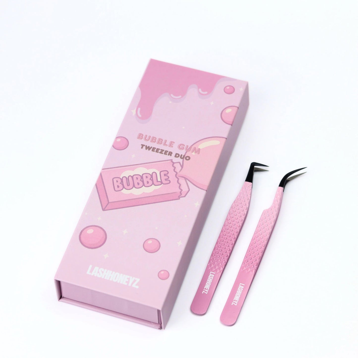 “BUBBLE GUM” FIBER TIP TWEEZER SET