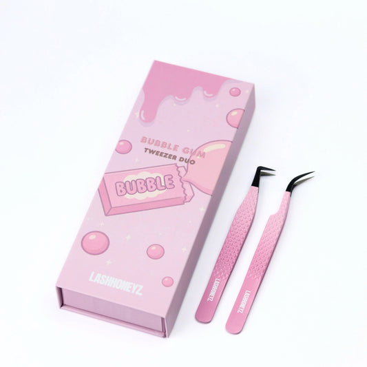 “BUBBLE GUM” FIBER TIP TWEEZER SET