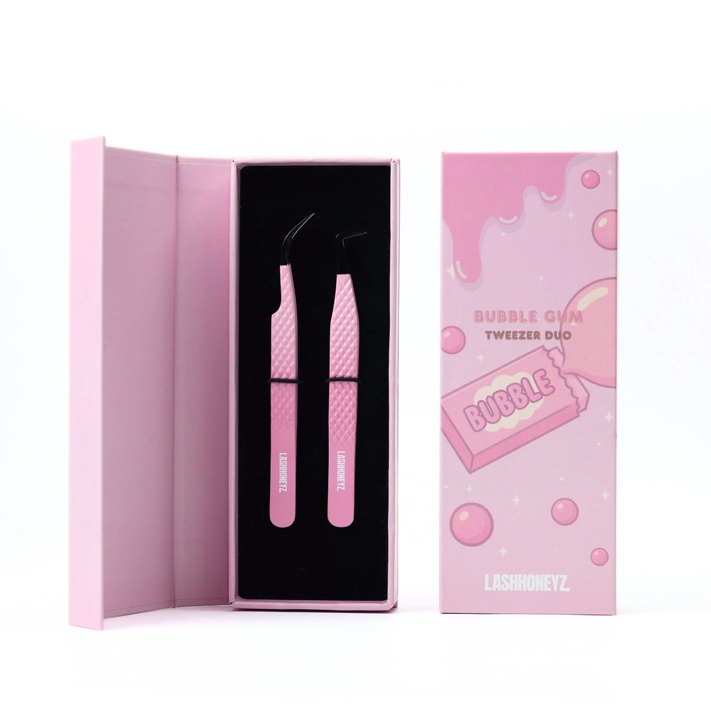“BUBBLE GUM” FIBER TIP TWEEZER SET