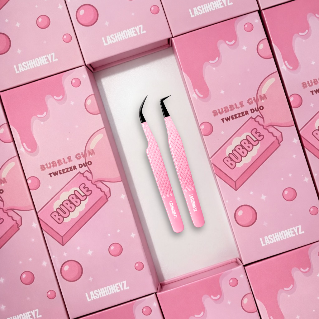 “BUBBLE GUM” FIBER TIP TWEEZER SET